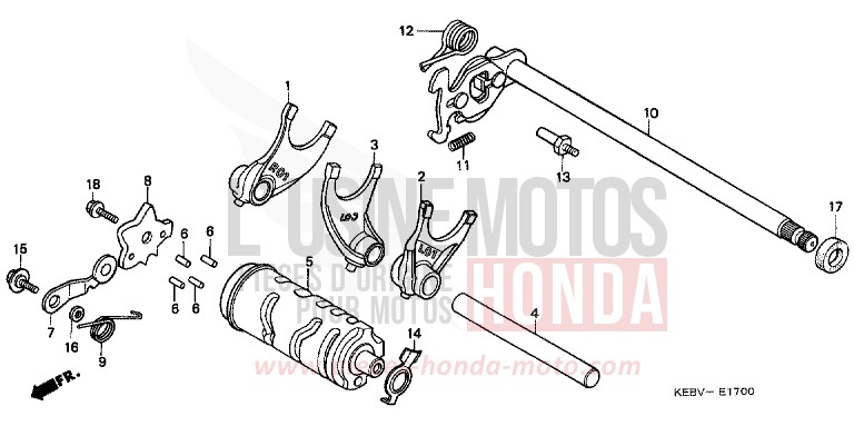 SHIFT DRUM for CA125 REBEL MYSTERY RED METALLIC (R231) from 1999